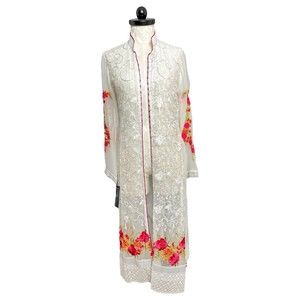 Fab By Amirah Embroidered Floral White Robe Luxury Bridal Set Pakistan